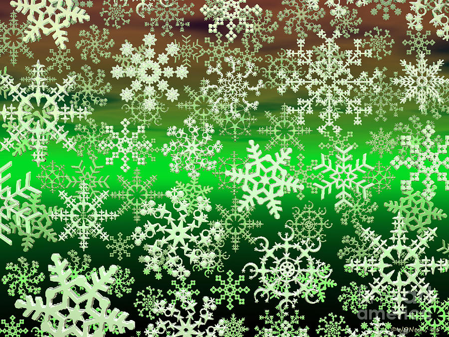Pattern Digital Art - Snow Flakes 3 by Walter Neal
