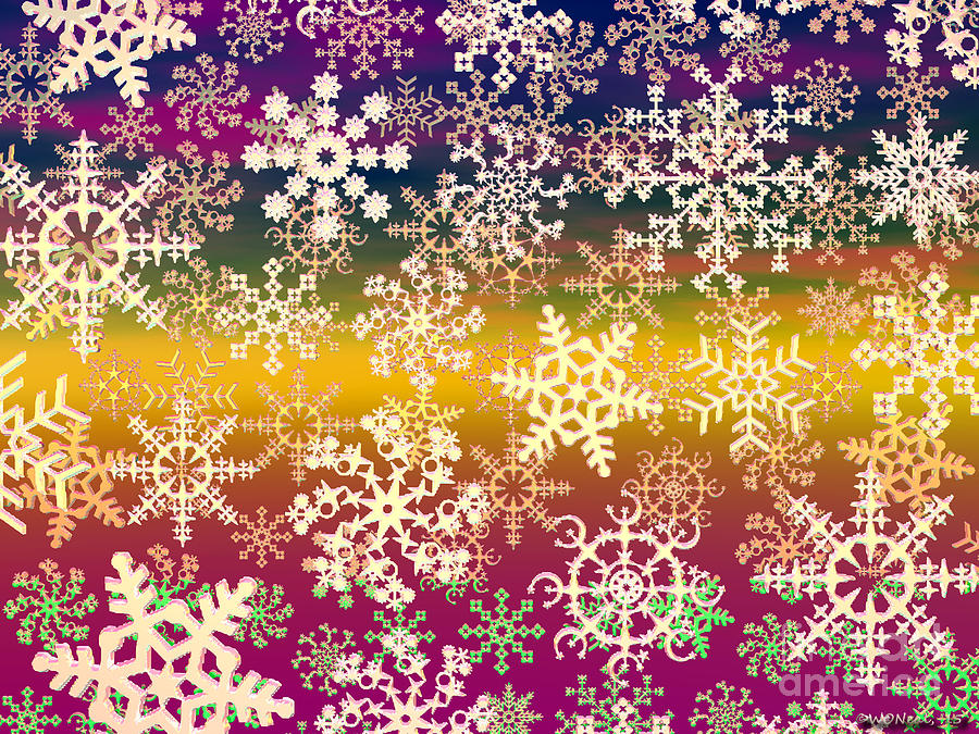 Pattern Digital Art - Snow Flakes 4 by Walter Neal