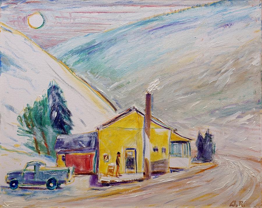 Winter Painting - Snow Flurries in Maggie Valley #2 by Gene Rouse