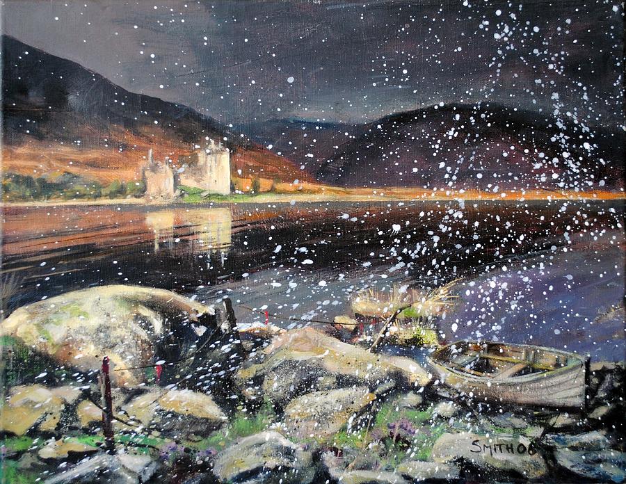 Snow flurries Painting by Tom Smith