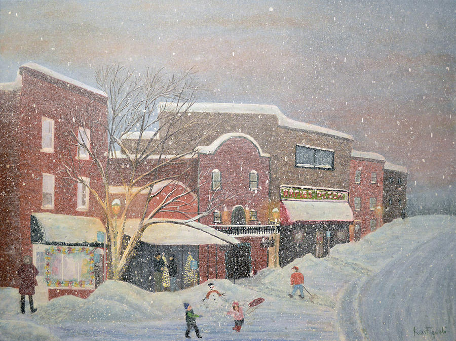Christmas Painting - Snow for the holidays painting by Ken Figurski