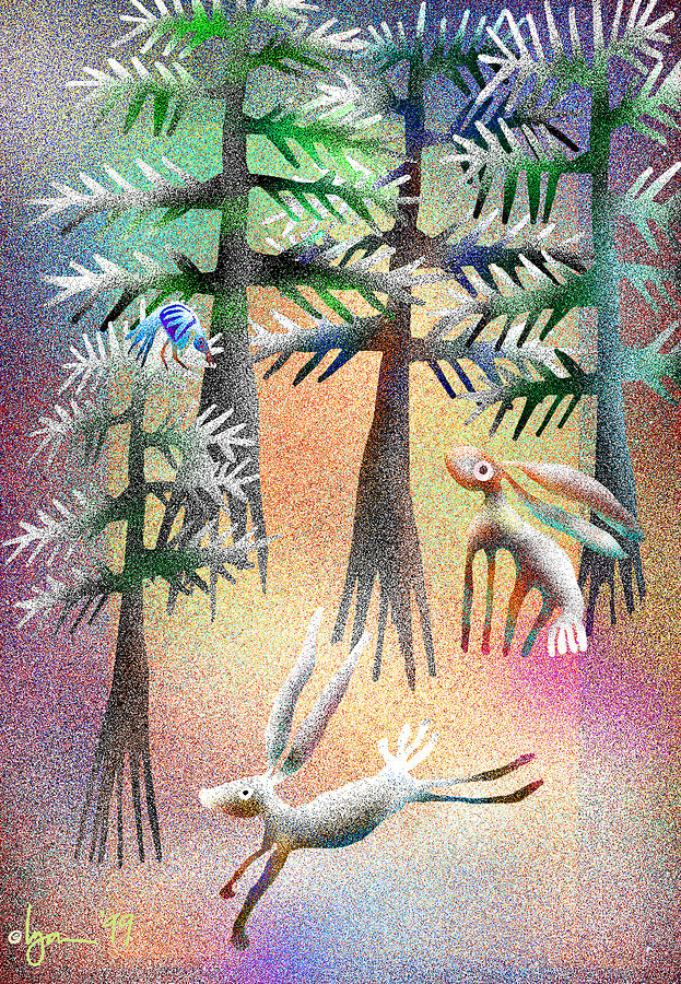 Snow Forest Painting by Angela Treat Lyon