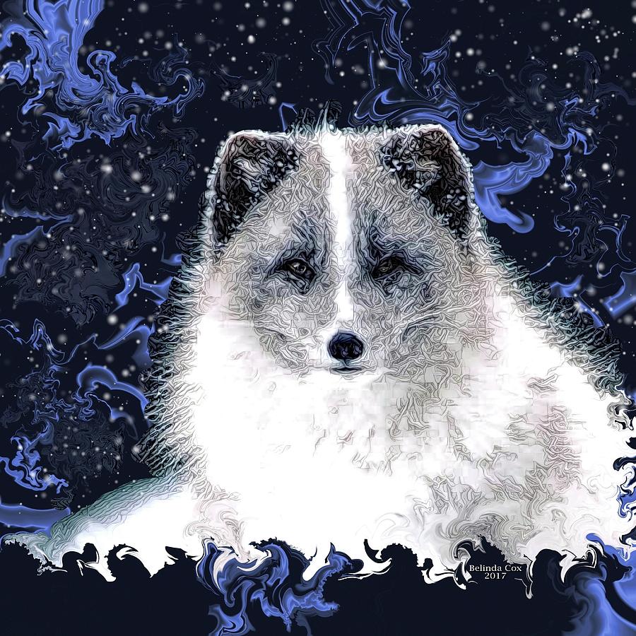 Snow Fox Digital Art by Artful Oasis