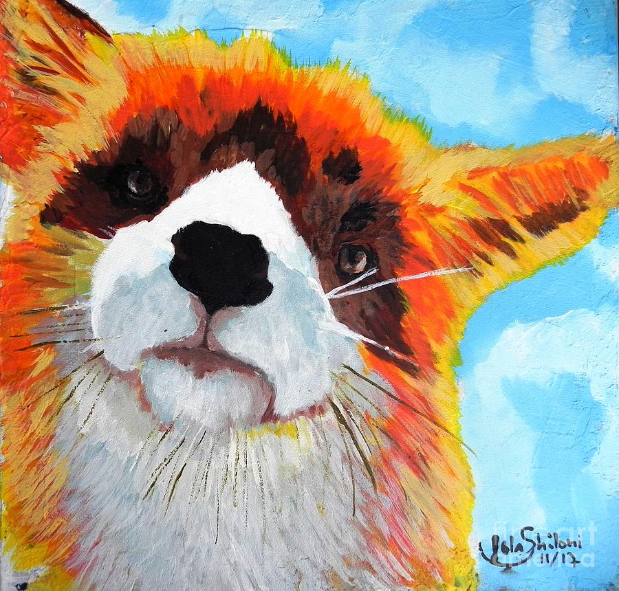 Snow Fox Painting by Jolanta Shiloni