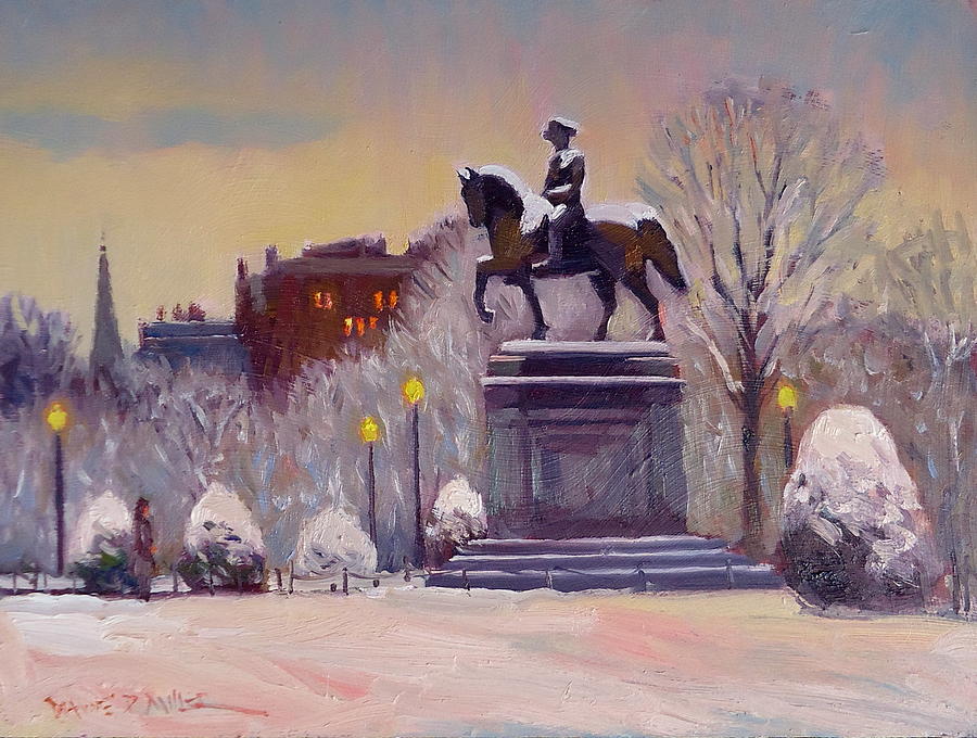Boston Painting - Snow Glow by Dianne Panarelli Miller