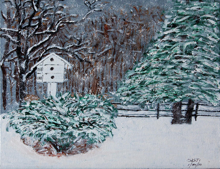 Winter Painting - Snow house by Brian Saltern