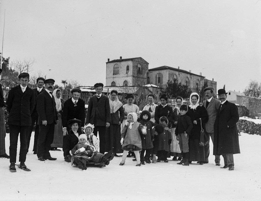 Snow In Jerusalem, 1921 , By American Colony 9 Painting