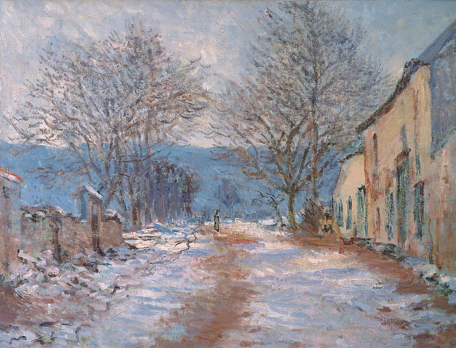 Claude Monet Painting - Snow in Limetz   Effet de neige a Limetz by Claude Monet