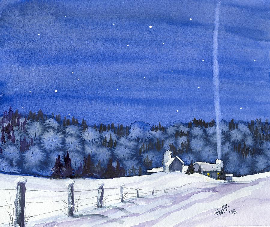 Winter Painting - Snow in Moonlight by Denise Hoff