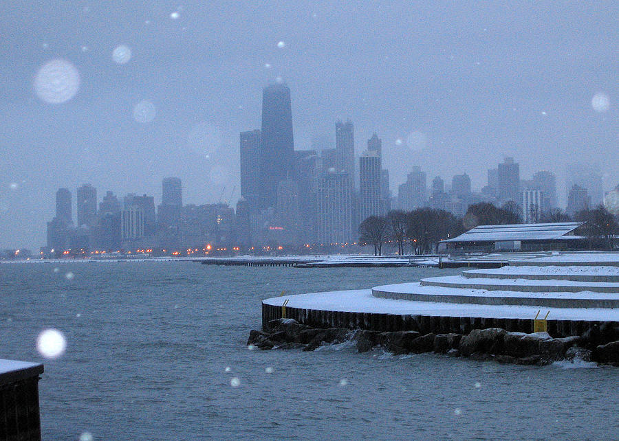 Snowy Chicago Photograph by Laura Kinker