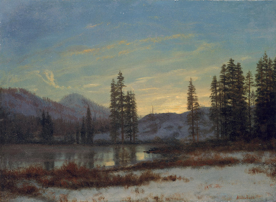 Albert Bierstadt  Painting - Snow in the Rockies by Albert Bierstadt