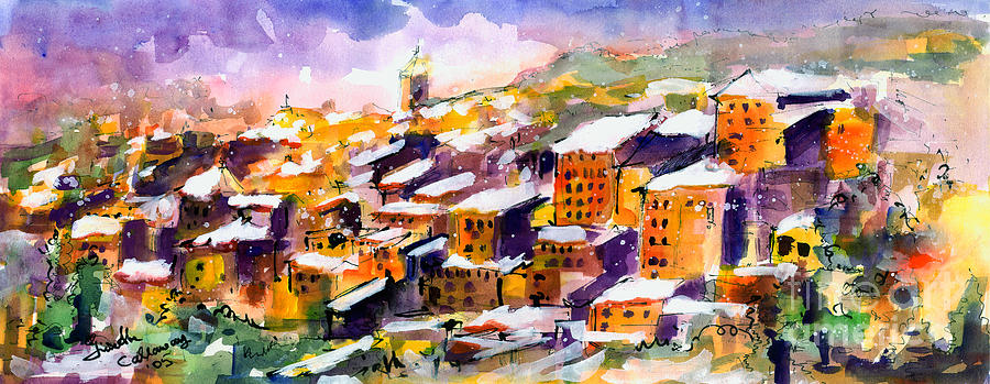 Snow in the South of France Painting by Ginette Callaway