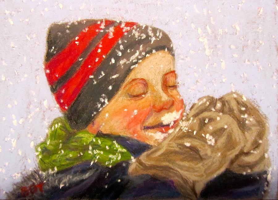 Snow Kid Pastel by Barbara OToole