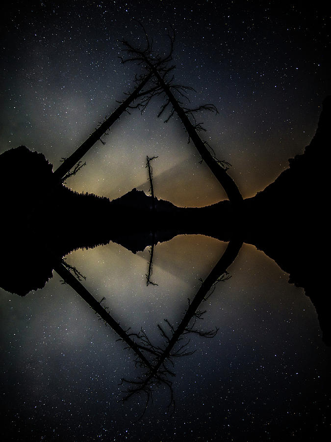 Snow Lake Moonrise Reflection Digital Art by Pelo Blanco Photo