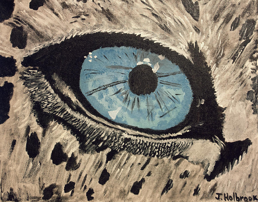 Snow Leopard Eye Painting By Jeremy Holbrook
