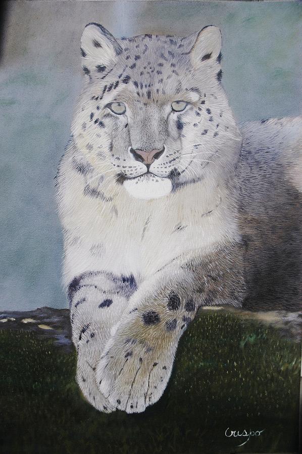 Snow leopard Painting by Jean Yves Crispo