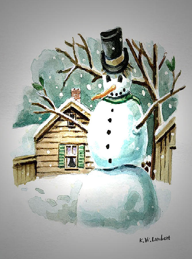 Impressionism Digital Art - Snow Man by Kenneth Lambert