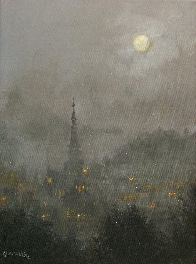 Snow Moon Painting by Tom Shropshire Snow Moon Painting by Tom Shropshire