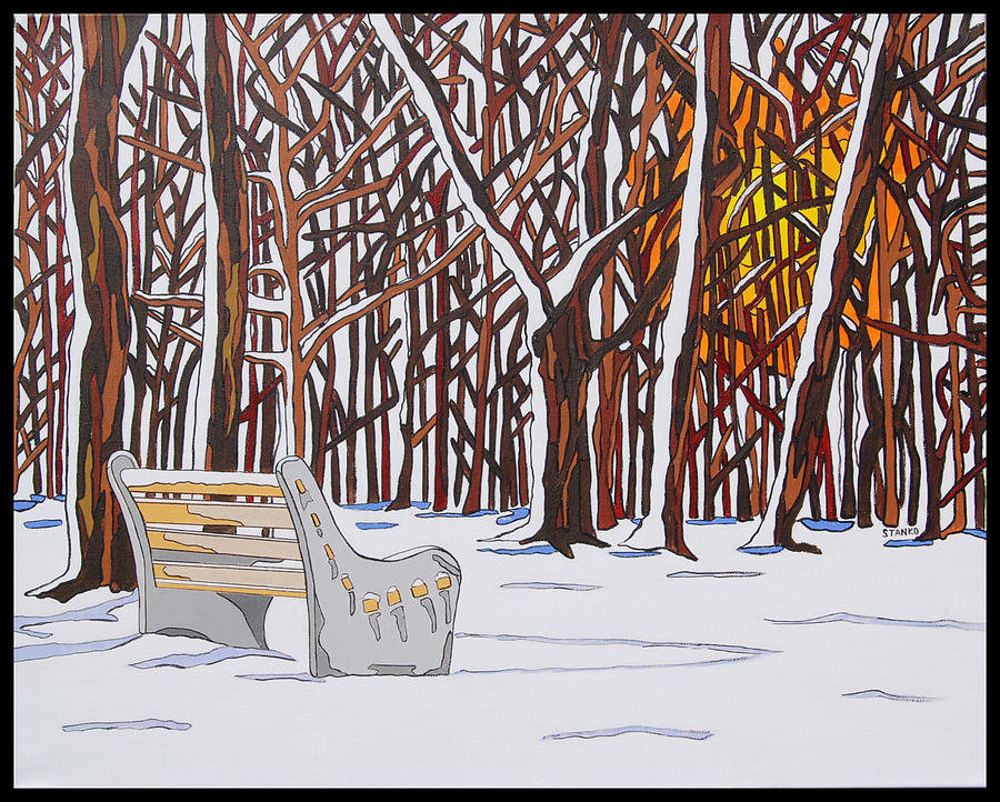 Snow Morning Sun Painting by Mike Stanko
