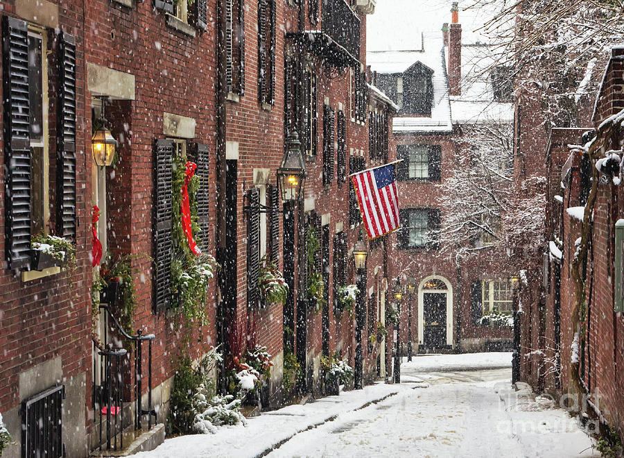 Boston Photograph - Snow on Acorn Street by Sarah Keates