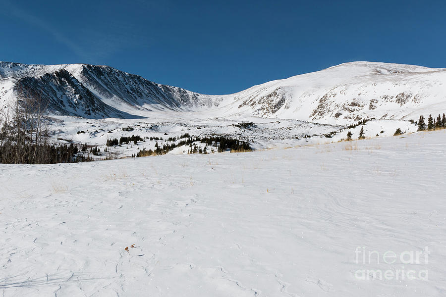 Snow on  Mount Elbert Colorado in Winter Photograph by Steven Krull