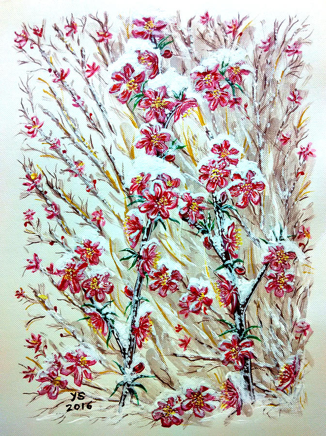 Snow On Sakura Painting