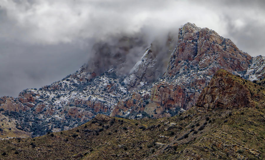 Mountain Photograph - Snow On The Catalinas by Elaine Malott