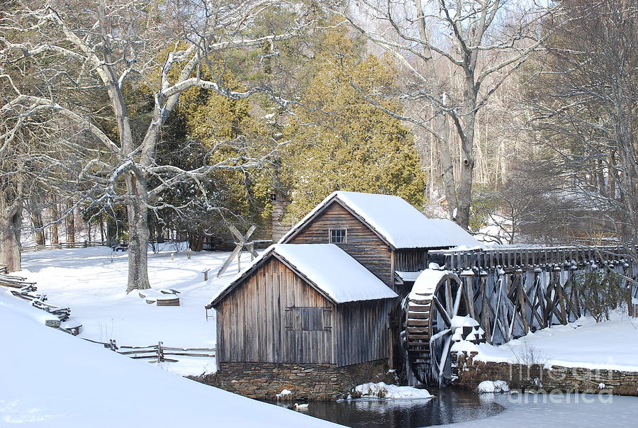 Snow on the Mill Photograph by Eric Liller