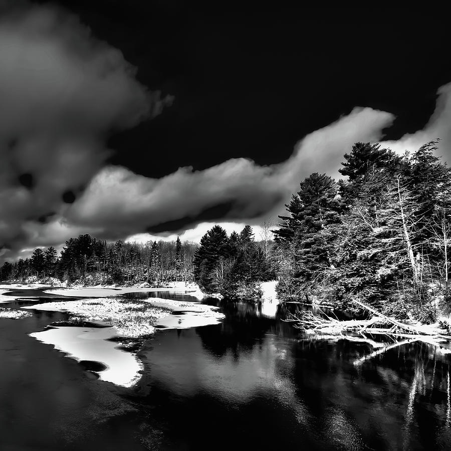 Snow on the Moose River Photograph by David Patterson