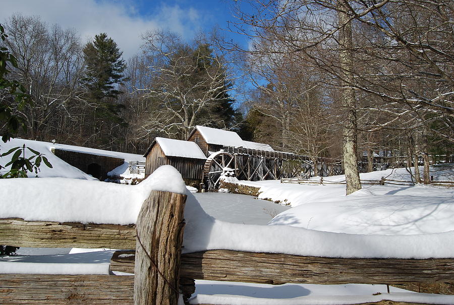 Snow on The Old Time Mill Photograph by Eric Liller