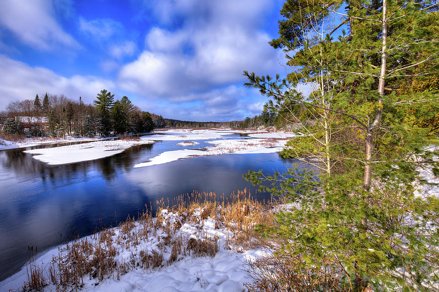 Snow on the River Photograph by David Patterson