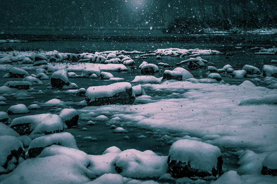 Snow On The River Photograph by Michael Arend