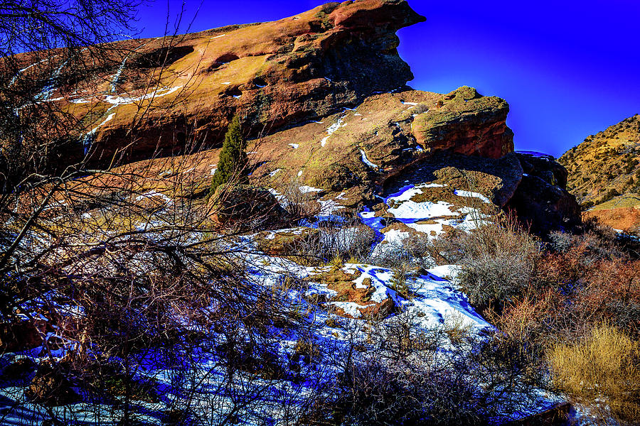 Snow on the Rocks Photograph by Barry Jones