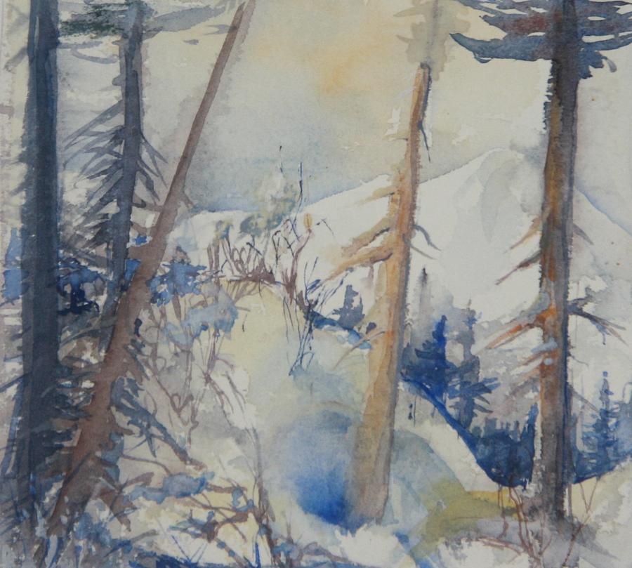 Winter Painting - Snow Patterns Study 1  by Sukey Watson