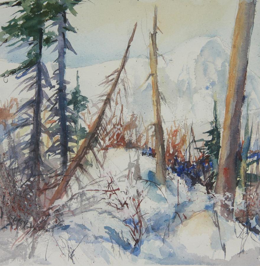 Winter Painting - Snow Patterns Study 2 by Sukey Watson
