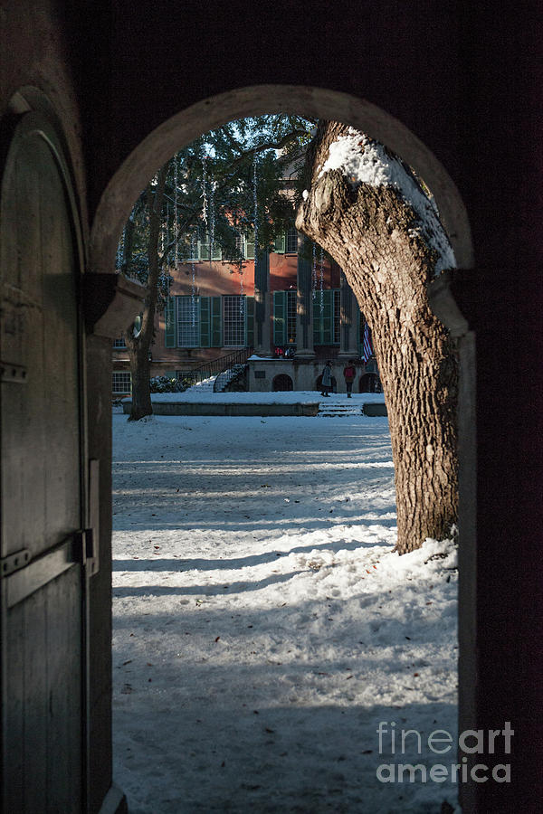 Snow Peek Of College Of Charleston Photograph