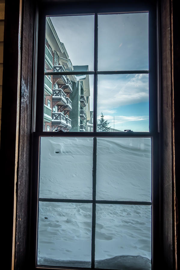 Snow Piles Above Window Sill After Winter Storm Photograph by Alex Grichenko