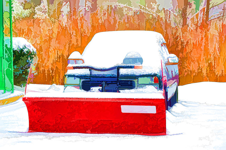 Snow Plow Truck 1 Painting by Jeelan Clark | Fine Art America