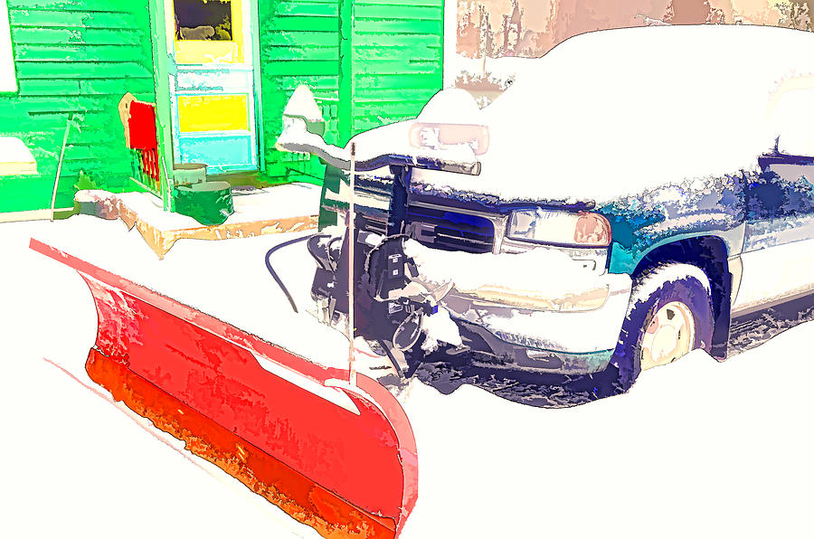Snow Plow Truck 3 Painting by Jeelan Clark