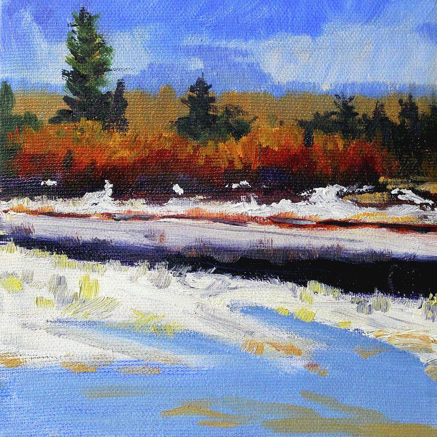 Snow River Painting by Nancy Merkle