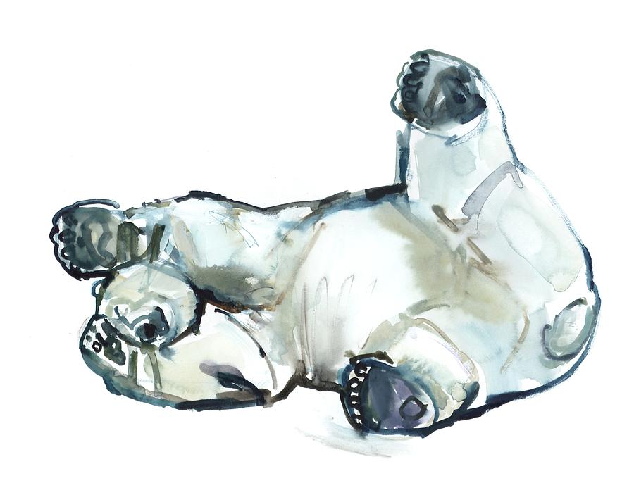 Bear Painting - Snow Rub by Mark Adlington