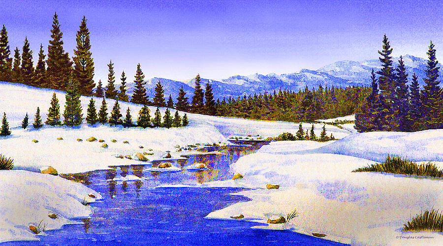 Snow Scene Painting by Douglas Castleman