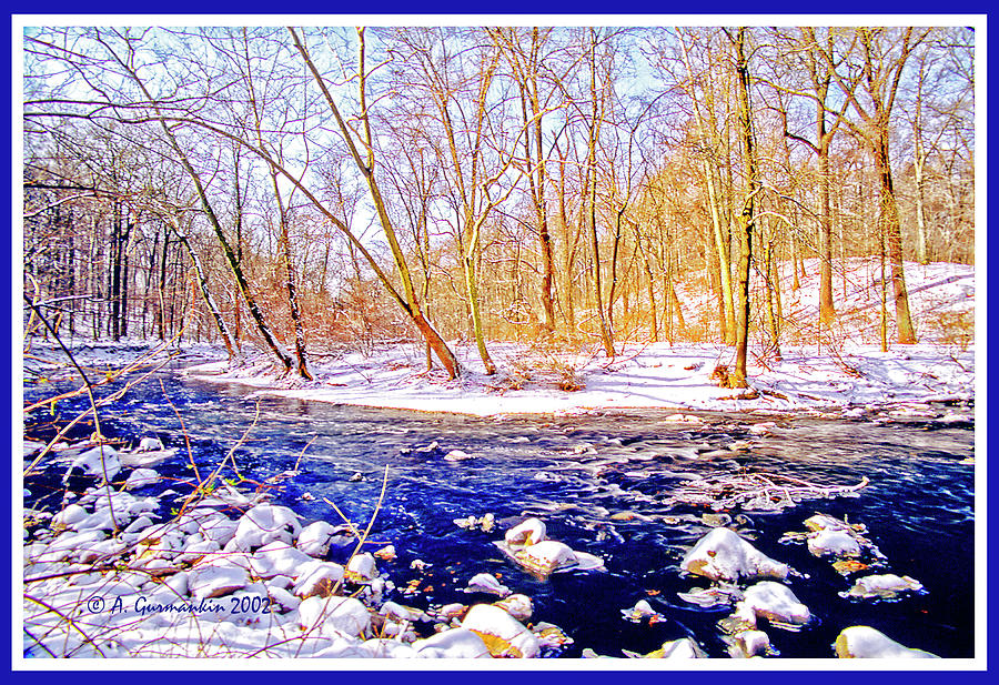 Snow Scene Pennsylvania Woodland Stream Photograph by A Macarthur Gurmankin
