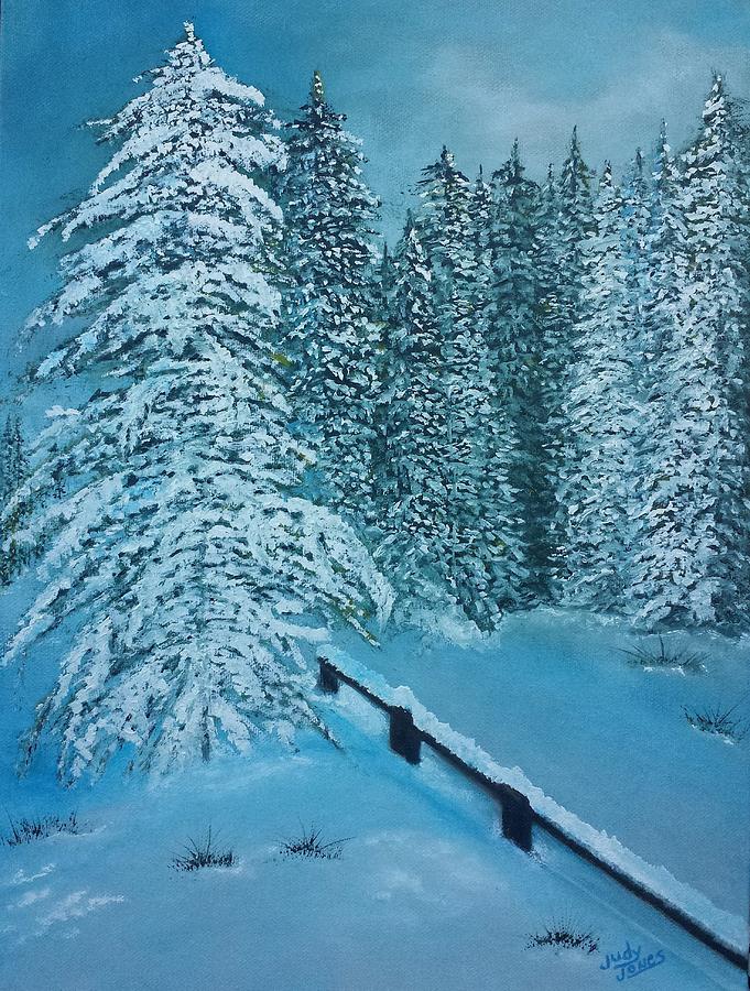 Winter Painting - Snow Scenery by Judy Jones