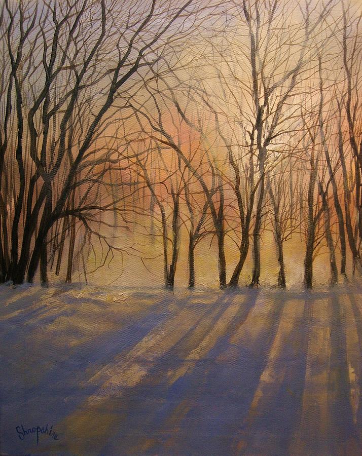 Snow Shadows Painting by Tom Shropshire