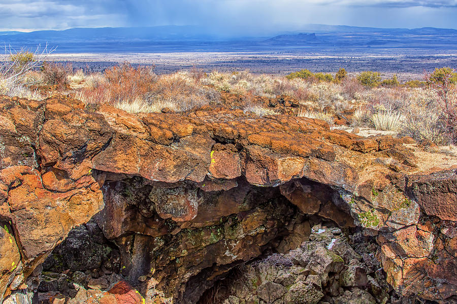 Snow Shower at Lava Beds Photograph by Marc Crumpler