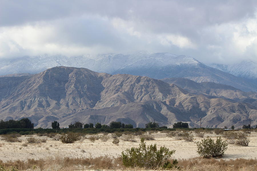 Snow Storm Overtaking Desert Mountain Range Photograph by Colleen Cornelius