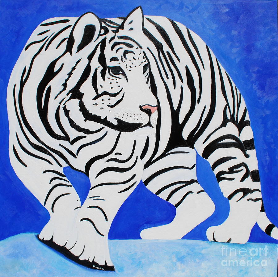 Snow Tiger Painting by Dorota Nowak