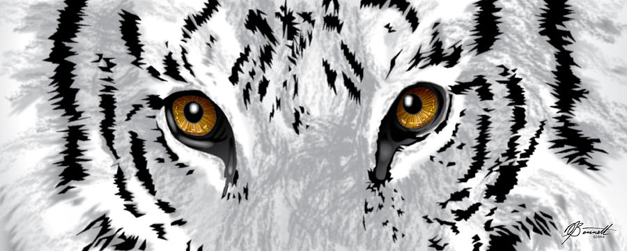Snow Tiger's Soul in Amber Digital Art by Dana Bennett | Fine Art America