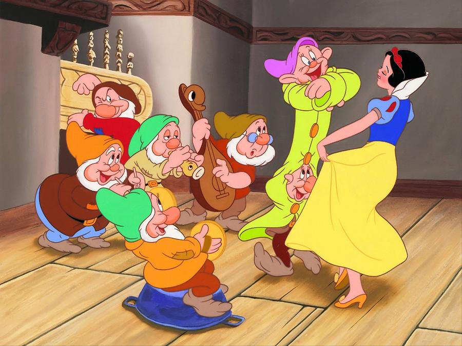 Holiday Digital Art - Snow White and the Seven Dwarfs by Maye Loeser